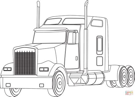 semi truck coloring pages id