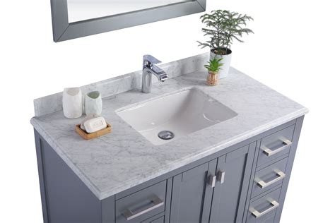 single sink bathroom vanity cabinet white carrara countertop