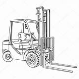 Forklift Outline Vector Drawing Illustration Stock Used Information Fork Forklifts Drawings Depositphotos Lift Getdrawings Types sketch template