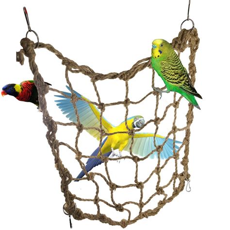 parrot hemp rope net climbing stairs chewing parrot bird swing thick chew rope hammock hanging
