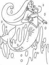 Coloring Mermaid Pages Pretty sketch template