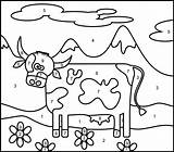 Kuh Kindergarten Math Cows Zahlen Nach Colouring Kinder Numeros Vaca Coloritbynumbers Malvorlagen Scegli Colorare sketch template