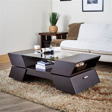 Furniture Of America Colston Contemporary Glass Top Coffee Table