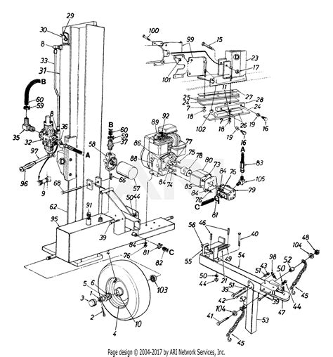 huskee  ton log splitter parts diagram reviewmotorsco