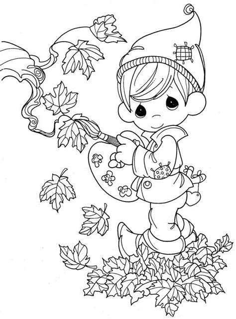 fairy boy   autumn season coloring page coloring pages fall