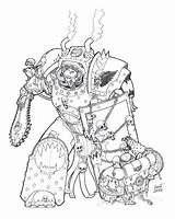 40k Chaos Marines Marine Eater Colorear Espaciales Armor Lobos Deviantart Devourers Dakkadakka sketch template