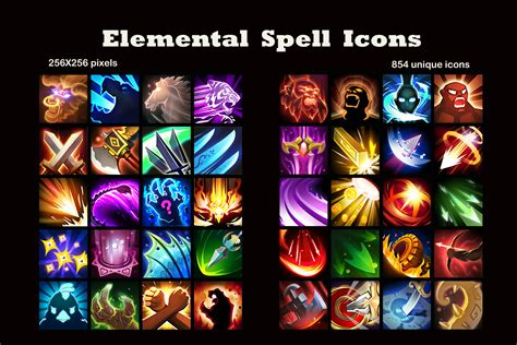 elemental spell icons  icons unity asset store