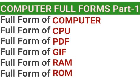 commonly  computer full form computer full form abbreviationsgk ca study  arpita
