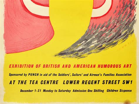 original vintage exhibition poster uk   laugh british  american humorous art  sale