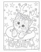 Christmas Pages Coloring Cat Colouring Kitty Kitten Sheets Drawing Disney Books Book Adult Printable Kids Puppy Animal Colors Ausmalbilder Cats sketch template