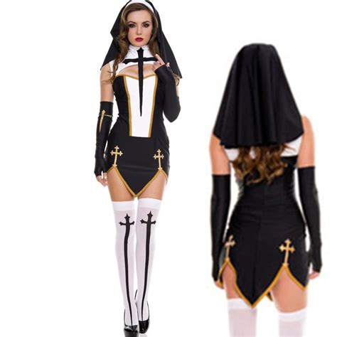New High Quality Sexy Nun Costume Adult Women Cosplay