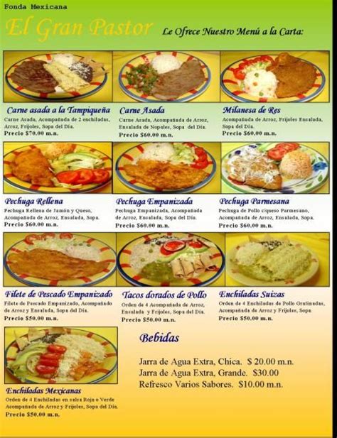 comida mexicana un menú típico en los restaurantes mexican food