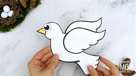 printable cut  paste dove craft  kids  dove template