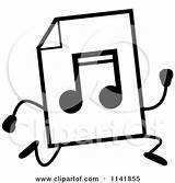 Mp3 Mascot Document Running Music Clipart Cartoon Cory Thoman Outlined Coloring Vector 2021 sketch template