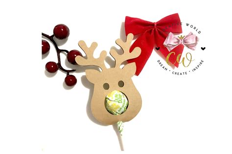 reindeer lollipop holder template christmas lollipop svg etsy australia