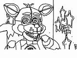 Foxy Coloring Pages Funtime Nightmare Fnaf Drawing Freddy Old Color Printable Getcolorings Getdrawings Print Popular Colorings Colorin sketch template