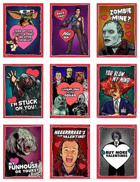 horror valentines day card pack  matthew lineham art