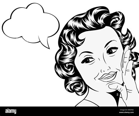 Cute Retro Woman In Comics Style With Message Stock Vector Image And Art