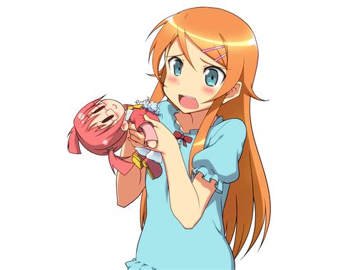 aqua eyes blush doll fang gray kousaka kirino long hair midiman orange hair ore no imouto ga