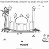 Masjid Mosque Mewarnai Yayasan Batam Sukses sketch template