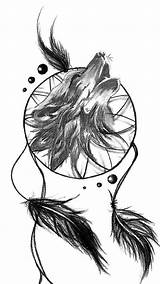 Wolf Catcher Dream Tattoo Dreamcatcher Tattoos Coloring Designs Drawing Head Feather Pages Howling Template Eyecatchingtattoos Visit Flawssy Drawings Cool Please sketch template