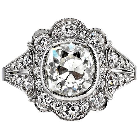 carat cushion cut diamond platinum engagement ring  stdibs