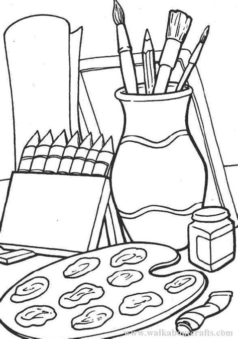 art supplies coloring pagesjpg  educational ideas