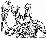 Freddy Nightmare Coloring Fnaf Fazbear Pages Printable Draw sketch template
