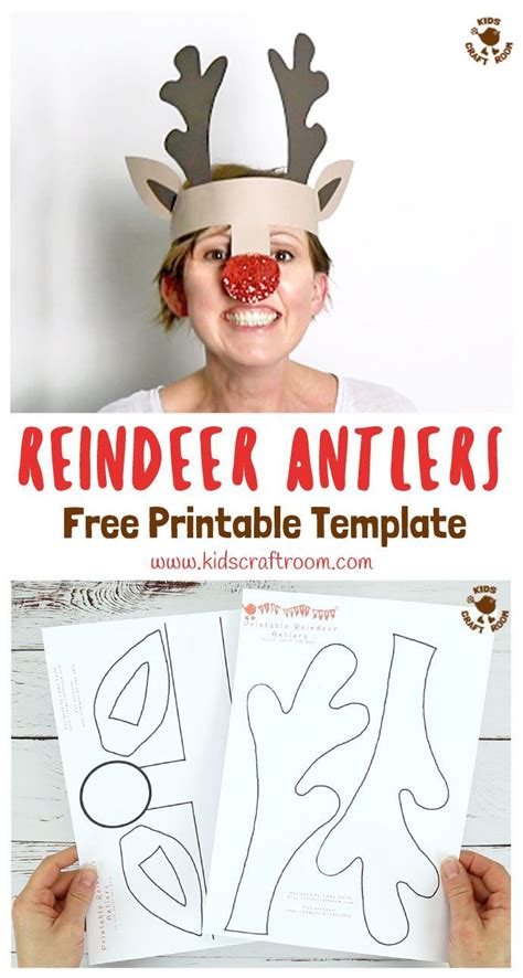 printable reindeer antlers hat christmas kindergarten childrens