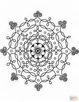 Coloring Pattern Indian Pages Drawing India Kolam Tattoo Printable sketch template