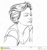 Sad Woman Portrait Face Emotions Drawn Skin Theme Hand Illustration Preview sketch template