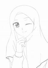 Muslimah Sketsa Wanita Wajah Contoh Menggambar Perempuan Mewarnai Berhijab Cantik Mizu Gadis Kualitas Ibnudin Islamic Pilih Papan Sedang sketch template