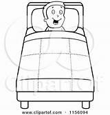 Bed Boy Clipart Cartoon Coloring Happy Tucked Into Girl Cory Thoman Outlined Vector 2021 Clipartof sketch template