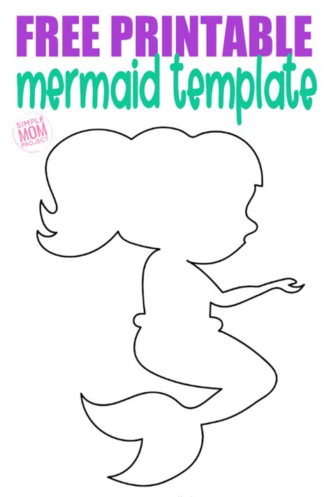 printable mermaid template simple mom project   mermaid