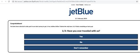 jetblue airways gifting      celebrate   birthday survey scam