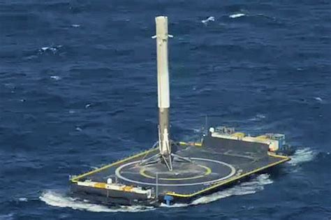 spacex successfully lands  rocket   floating drone ship    time recode