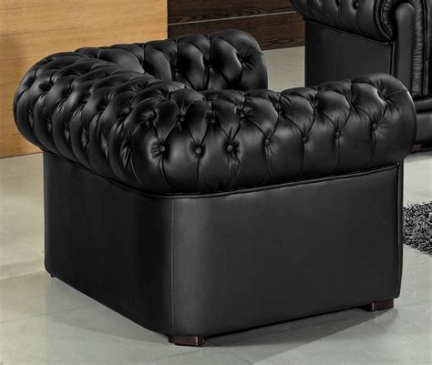 Paris 1 Contemporary Black Leather Living Room Furniture