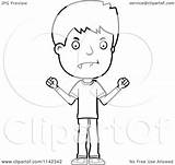 Adolescent Teenage Boy Mad Clipart Cartoon Cory Thoman Outlined Coloring Vector Shrugging Royalty sketch template