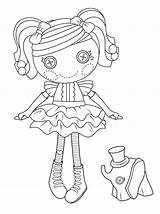 Lalaloopsy Coloring Doll Peanut Pages Big Rag Girls Dolls Kids Print Printable Color Cute Book Sheets Mermaid Drawing Button Pretty sketch template