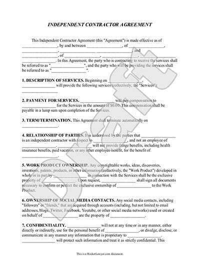 sample contract  printable documents