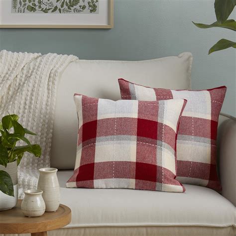 sohome jaquard plaid throw pillow covers  decorative couch pillow