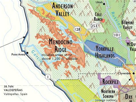 california wine country map