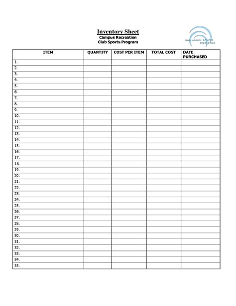 printable inventory sheets inventory sheet  spreadsheet