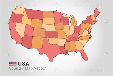 colorful vector map   united states  america