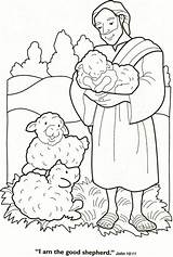 Shepherd Good Coloring Jesus Pages Bible Lord Sheep Lost Lamb Kids School Shepherds Am Printable Nativity Visit Children Sunday God sketch template