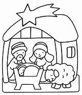 Jesus Born Coloring Getcolorings Birth sketch template