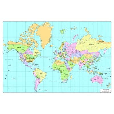 world map circa  poster