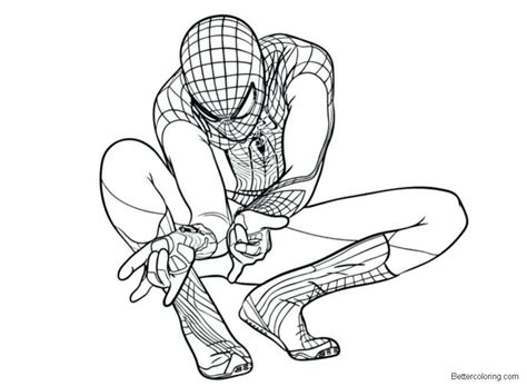 spiderman homecoming coloring pages lineart  printable coloring pages