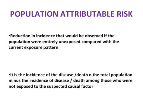 attributable risk  population attributable risk