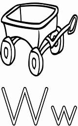 Wagon Coloring Letter Worksheets Alphabet Kids Printable Print Features Education Letterw sketch template